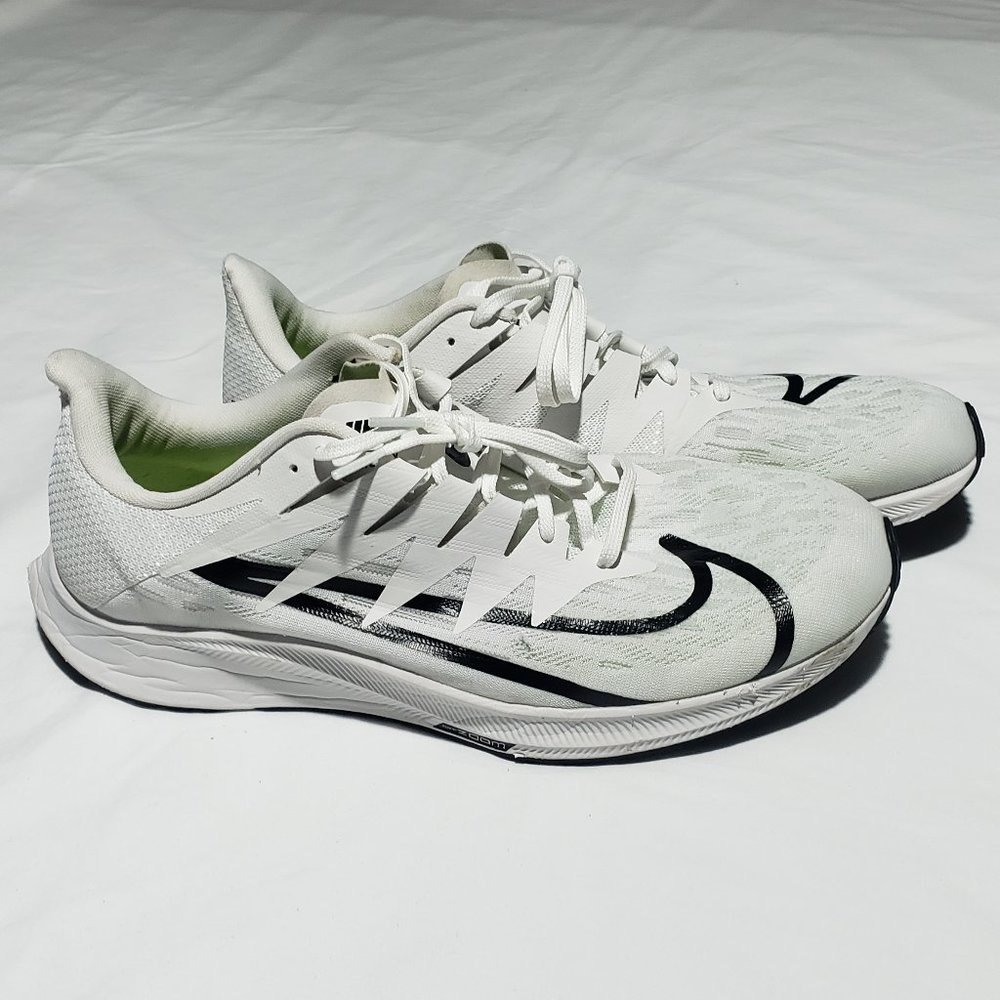 NIKE ZOOM AIR RUNNING SHOES 10.5 WHITE BLACK USED